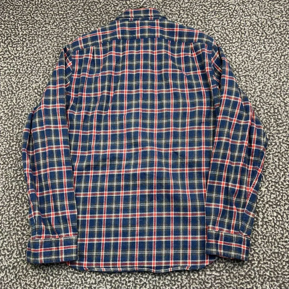 J. Crew Button Up Shirt Men Medium Blue Red Plaid Cotton Flannel M